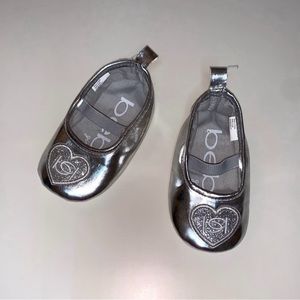 Bebe Baby Girl Silver Shoes Size 3 6-9M NWOT